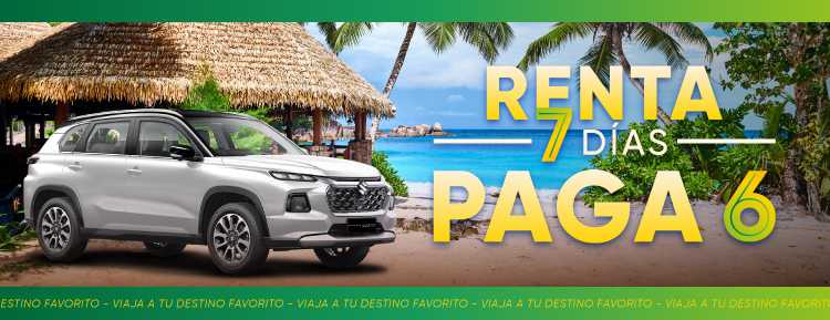 Renta por 7 dias y solo pagas 6